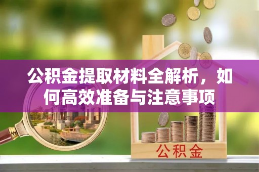 玉田公积金提取材料全解析，如何高效准备与注意事项