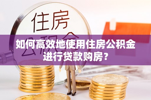 玉田如何高效地使用住房公积金进行贷款购房？
